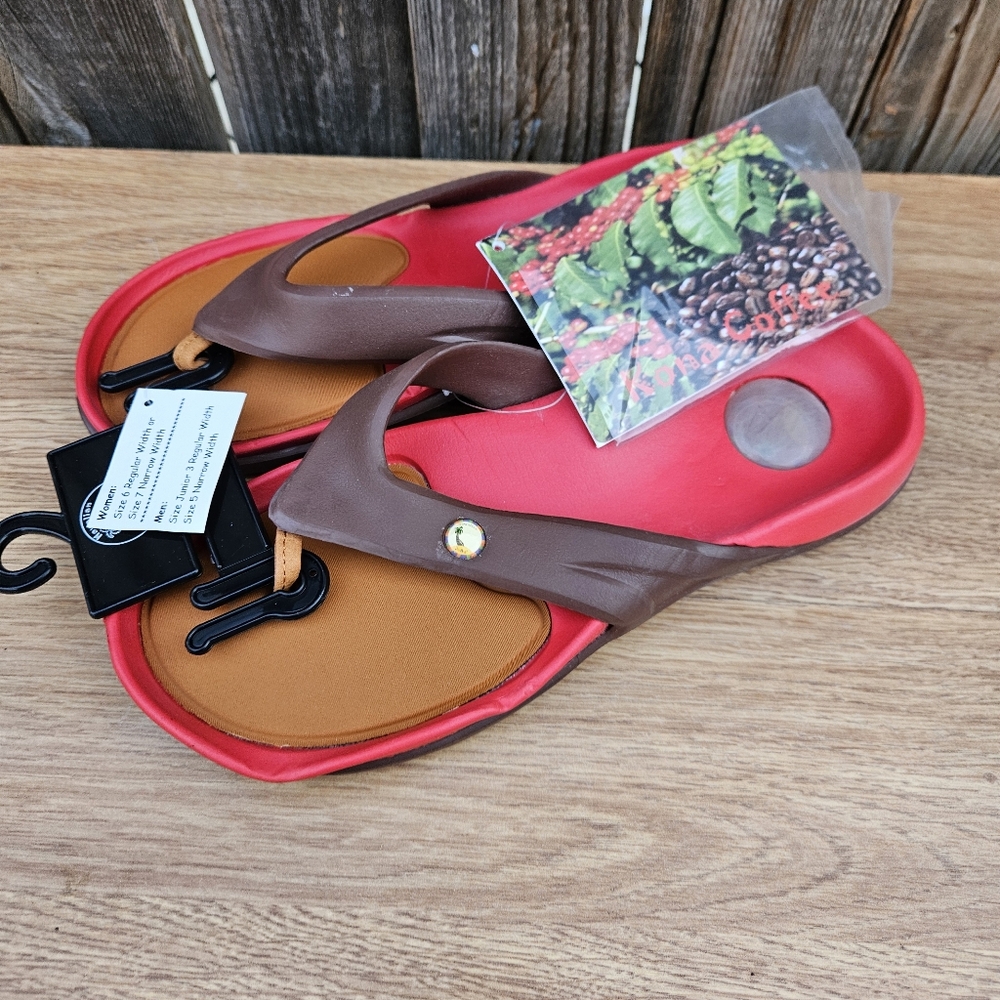 Kona Coffee Sandals Women Size 7